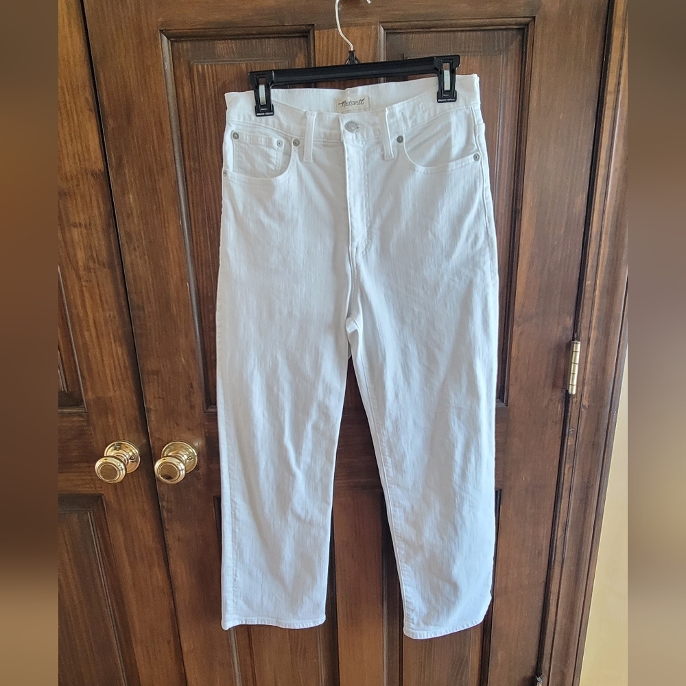 Madewell Sz 28 White High-Waist Straight Leg Jeans